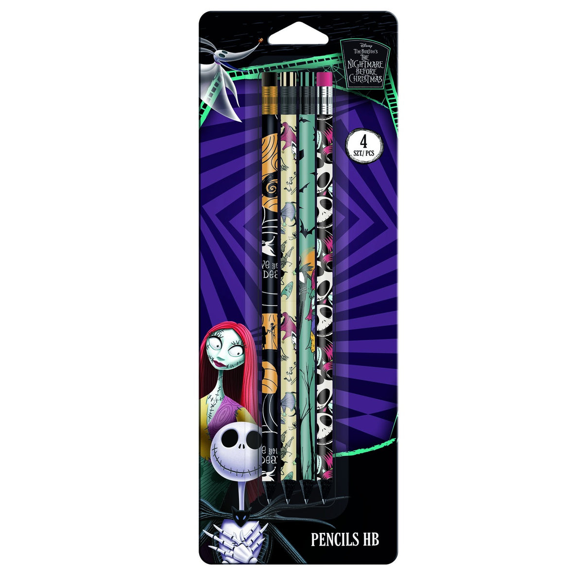 Bleistifte mit Radiergummi 4 Stück – CoolPack Disney The Nightmare Before Christmas
