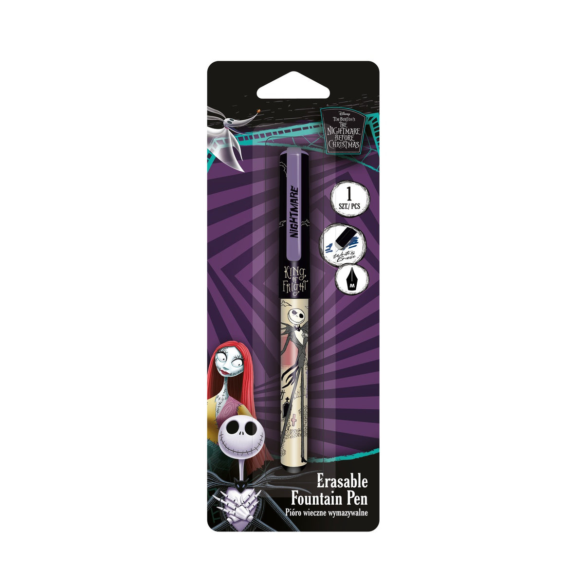 Radierbarer Füllhalter – schwarz-creme – CoolPack Disney The Nightmare Before Christmas
