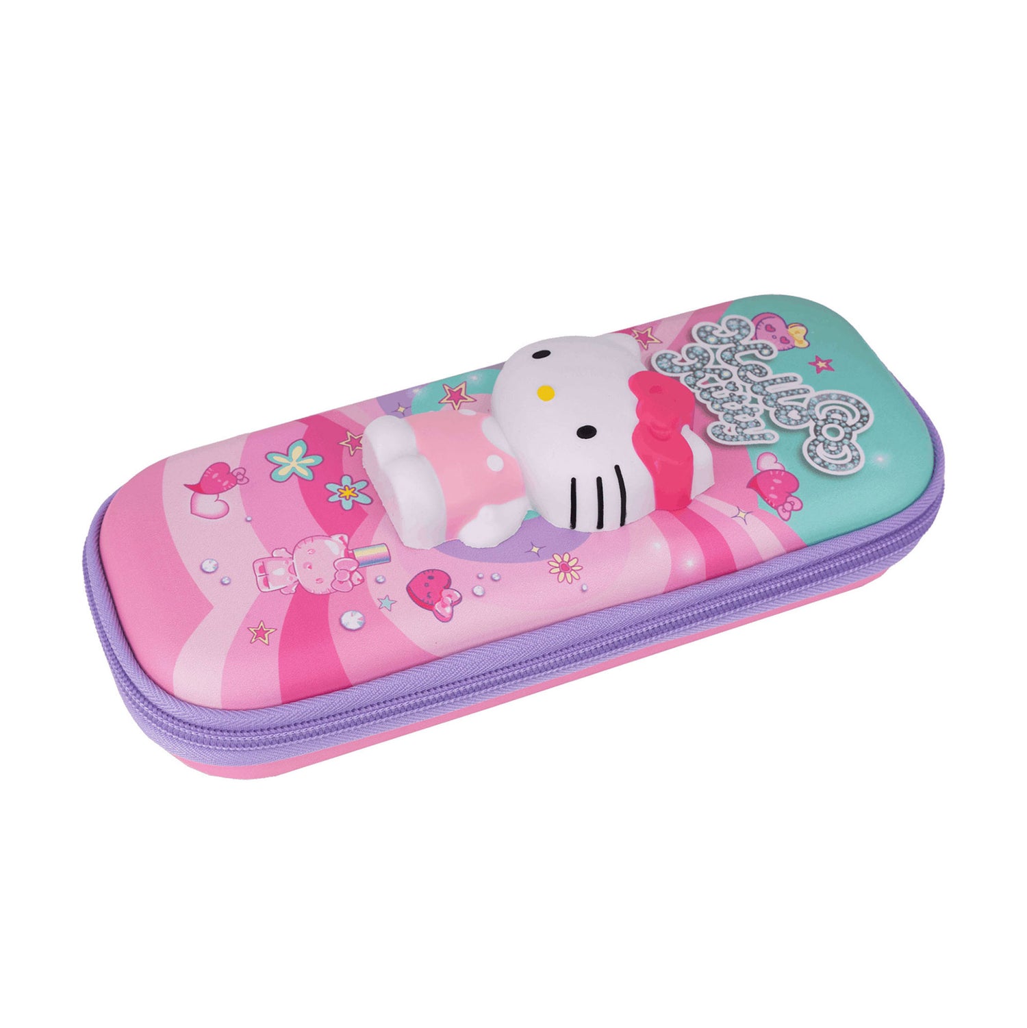 Pencil case with figurine_1 HK pastel pink