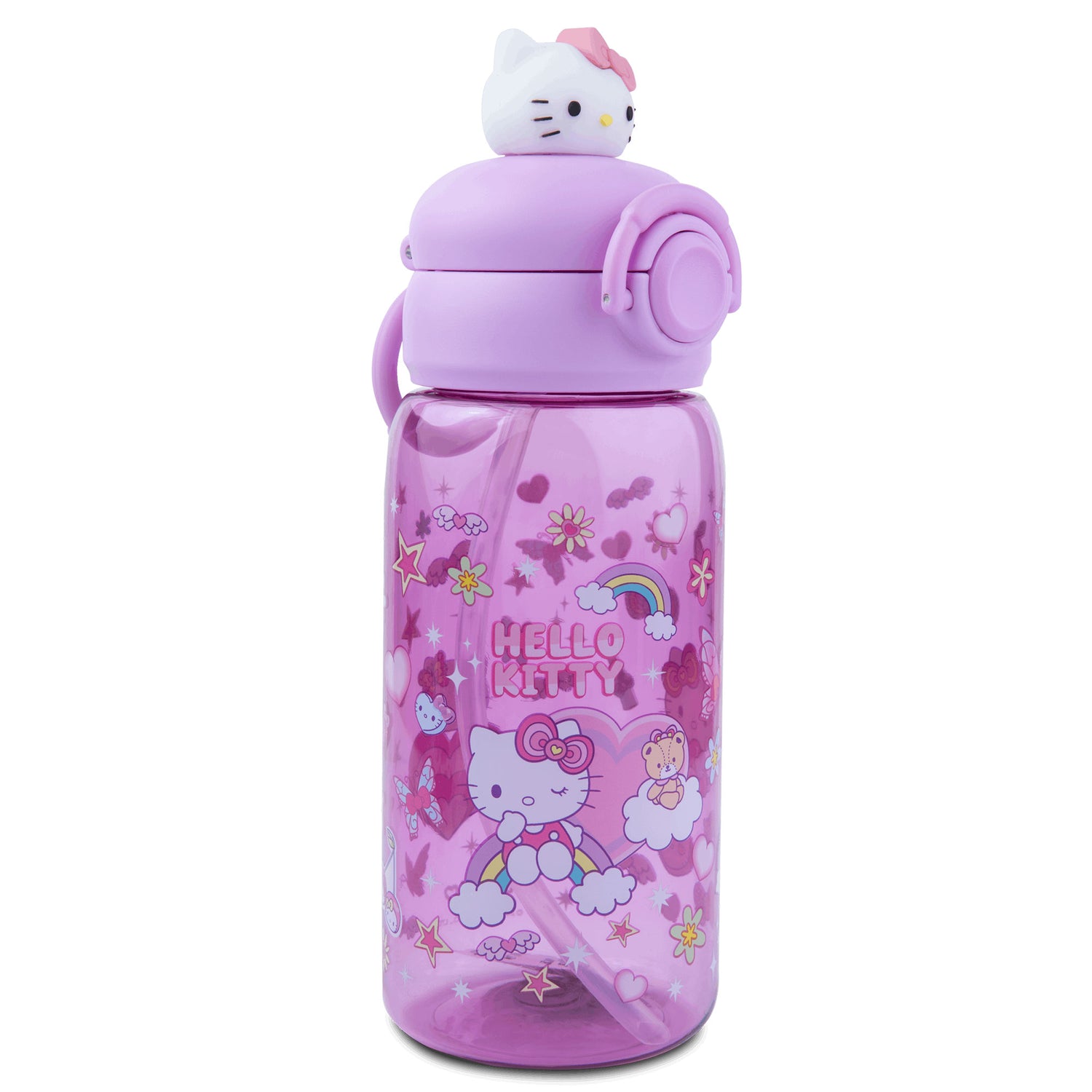 Water bottle 600ml with figure Des.1 HK pastel purple