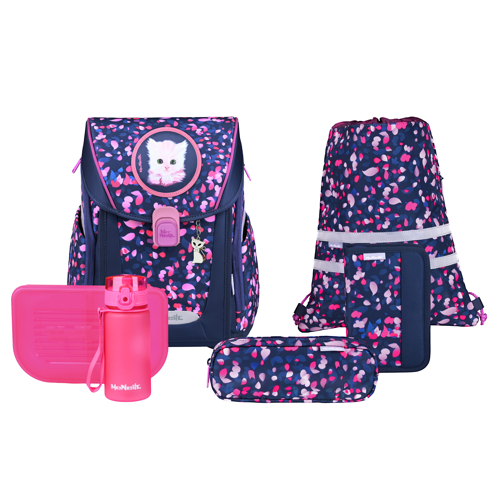 McNeill Primo Dream Schulranzen Mädchen – 9-teiliges Set mit Brotdose, Trinkflasche & zwei McAddys – Bild 2