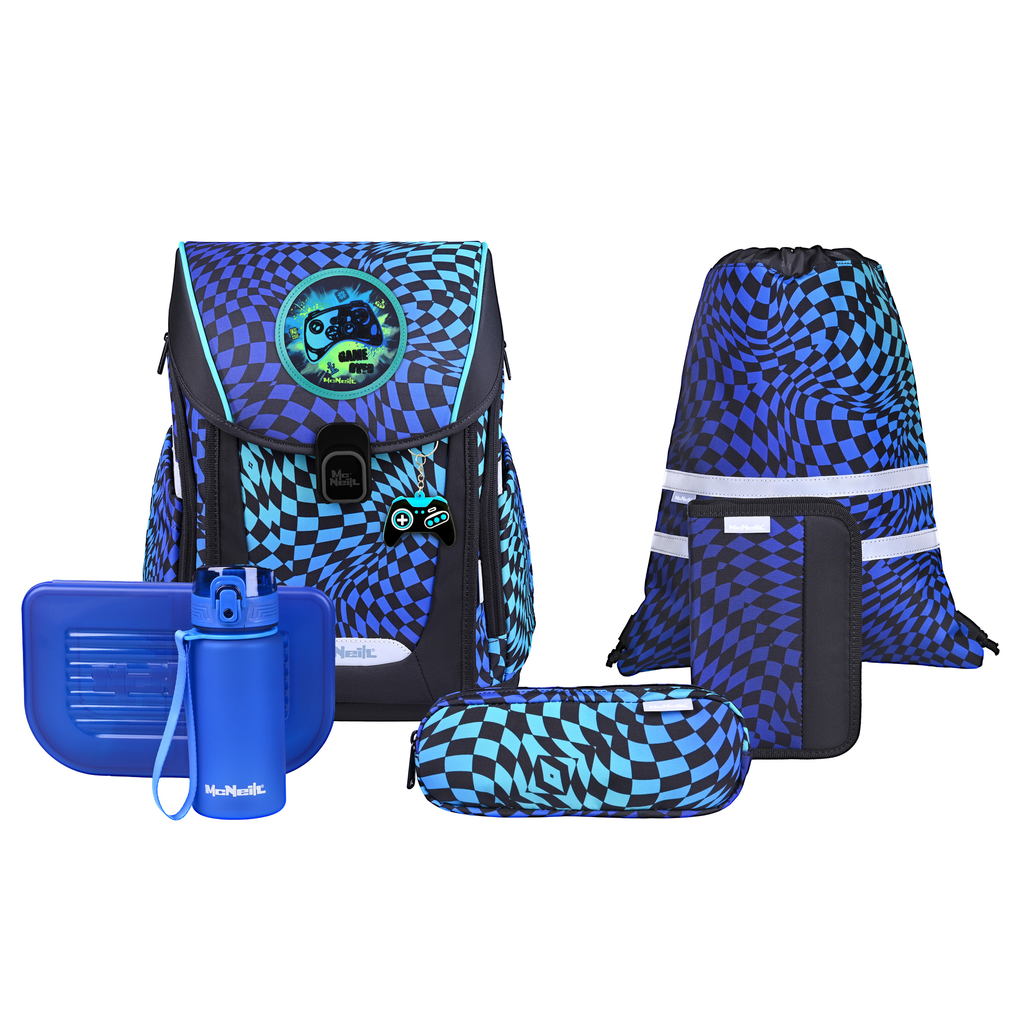 McNeill Primo Gamer Schulranzen Jungen – 9-teiliges Set mit Brotdose, Trinkflasche & zwei McAddys – Bild 2