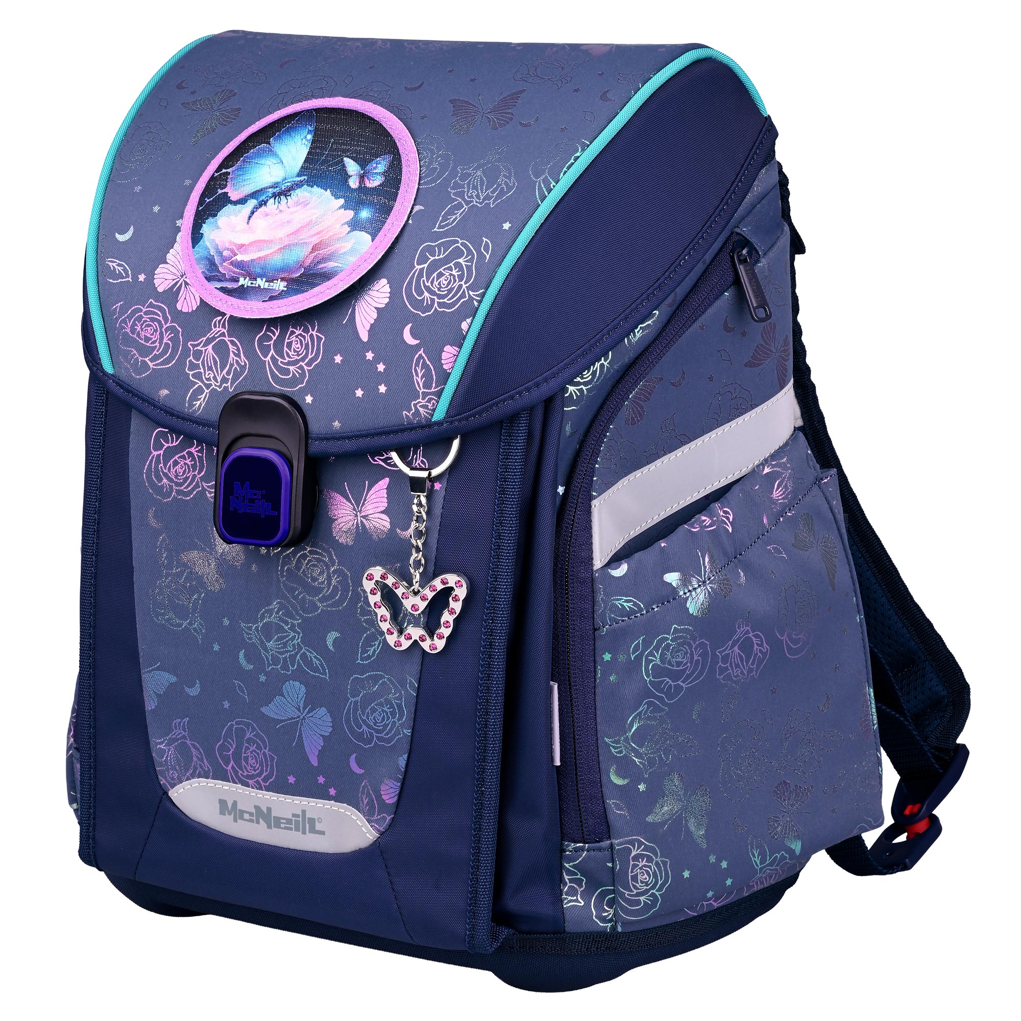 McNeill Primo Roses Schulranzen Mädchen – 9-teiliges Set mit Brotdose, Trinkflasche & zwei McAddys – Bild 3