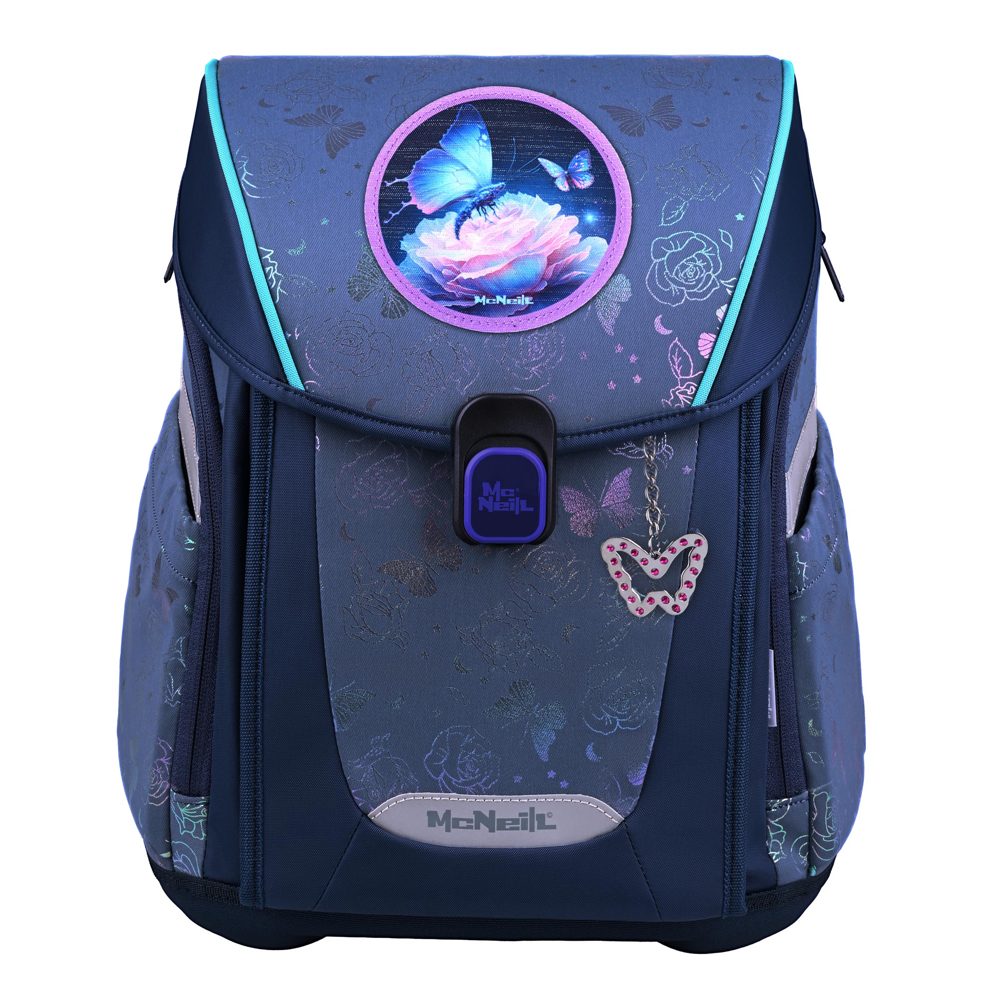 McNeill Primo Roses Schulranzen Mädchen – 9-teiliges Set mit Brotdose, Trinkflasche & zwei McAddys