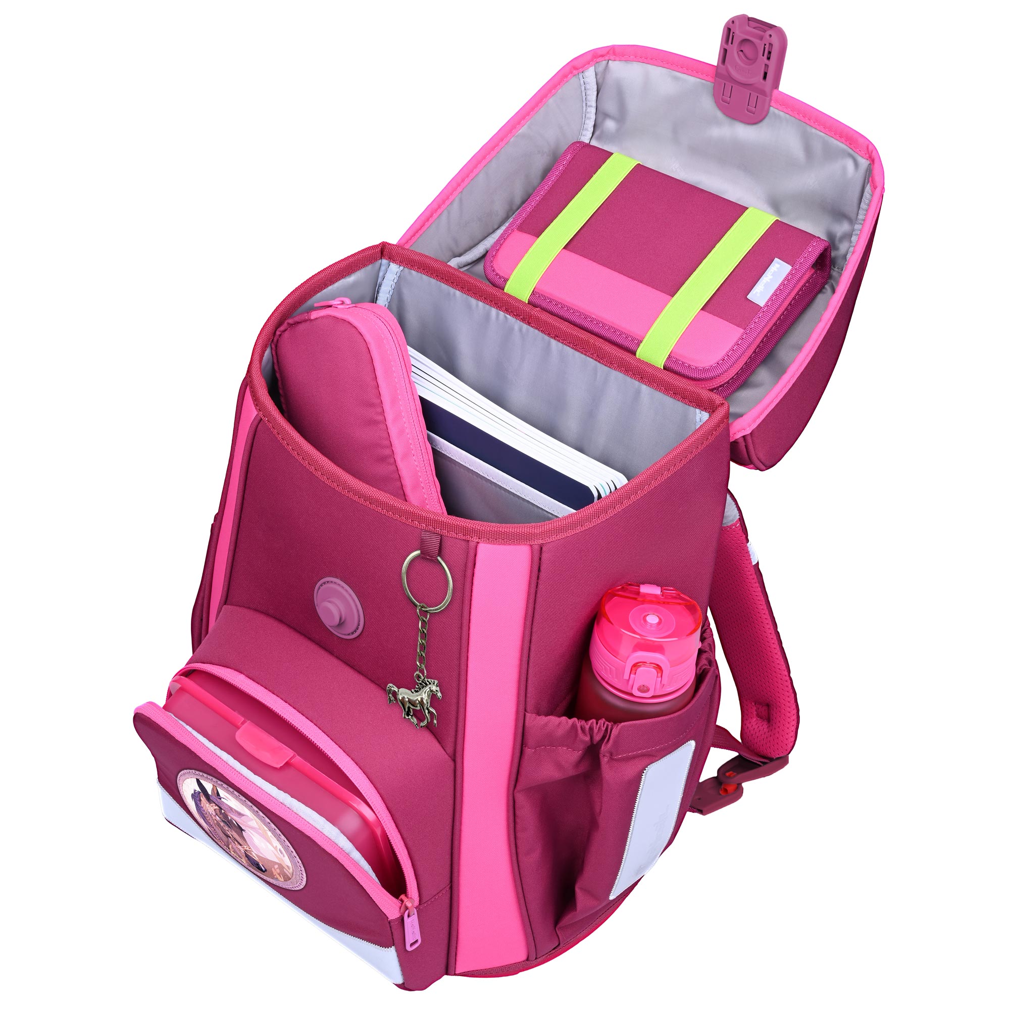 McNeill Bravo Berry Schulranzen Mädchen – 9-teiliges Set mit Brotdose, Trinkflasche & zwei McAddys – Bild 6