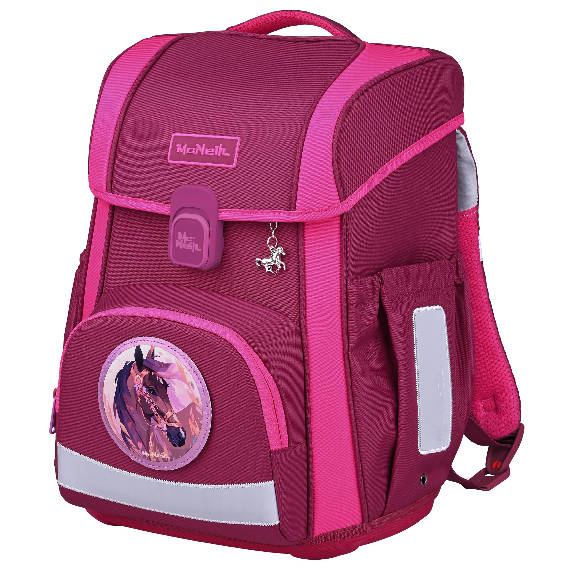 McNeill Bravo Berry Schulranzen Mädchen – 9-teiliges Set mit Brotdose, Trinkflasche & zwei McAddys – Bild 3