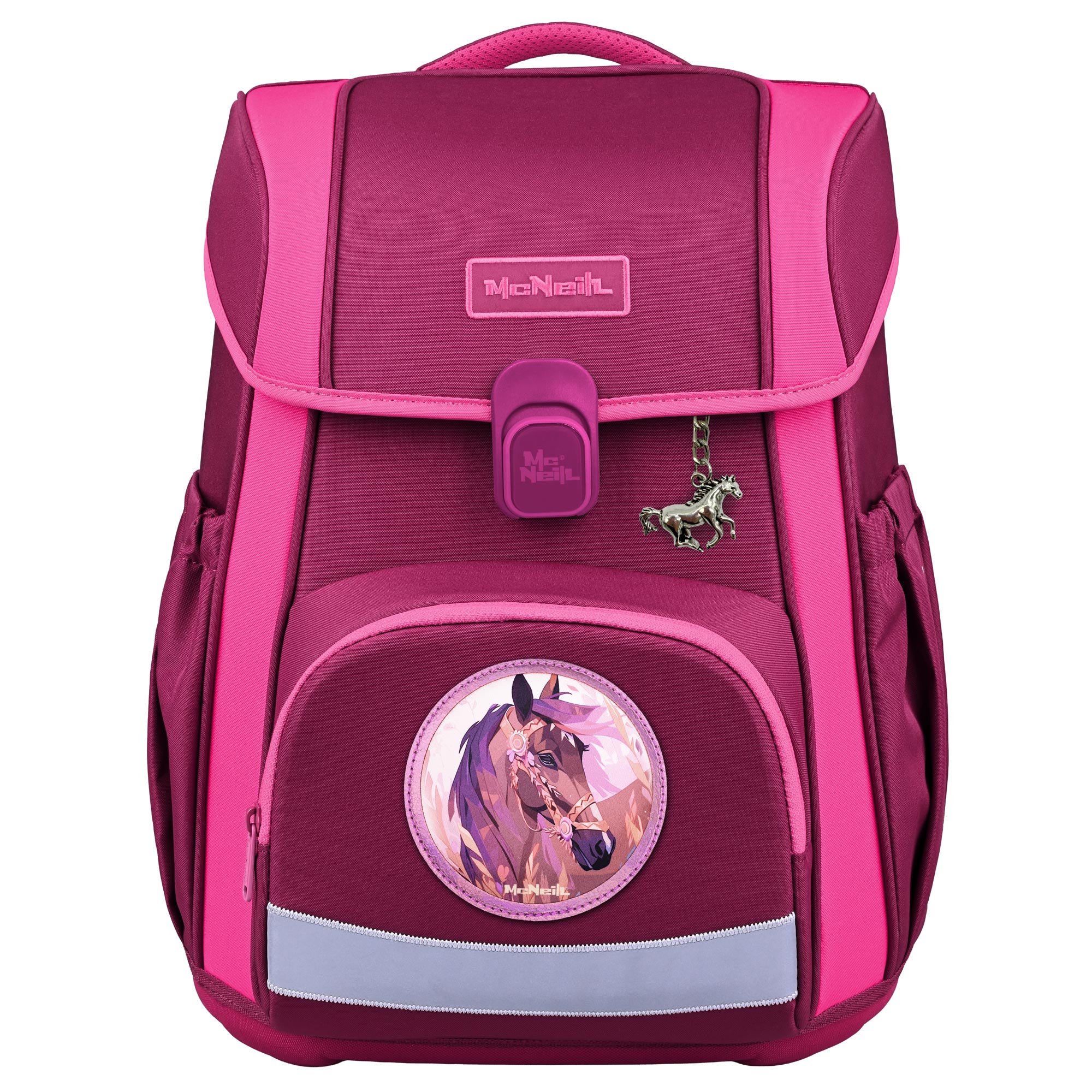 McNeill Bravo Berry Schulranzen Mädchen – 9-teiliges Set mit Brotdose, Trinkflasche & zwei McAddys