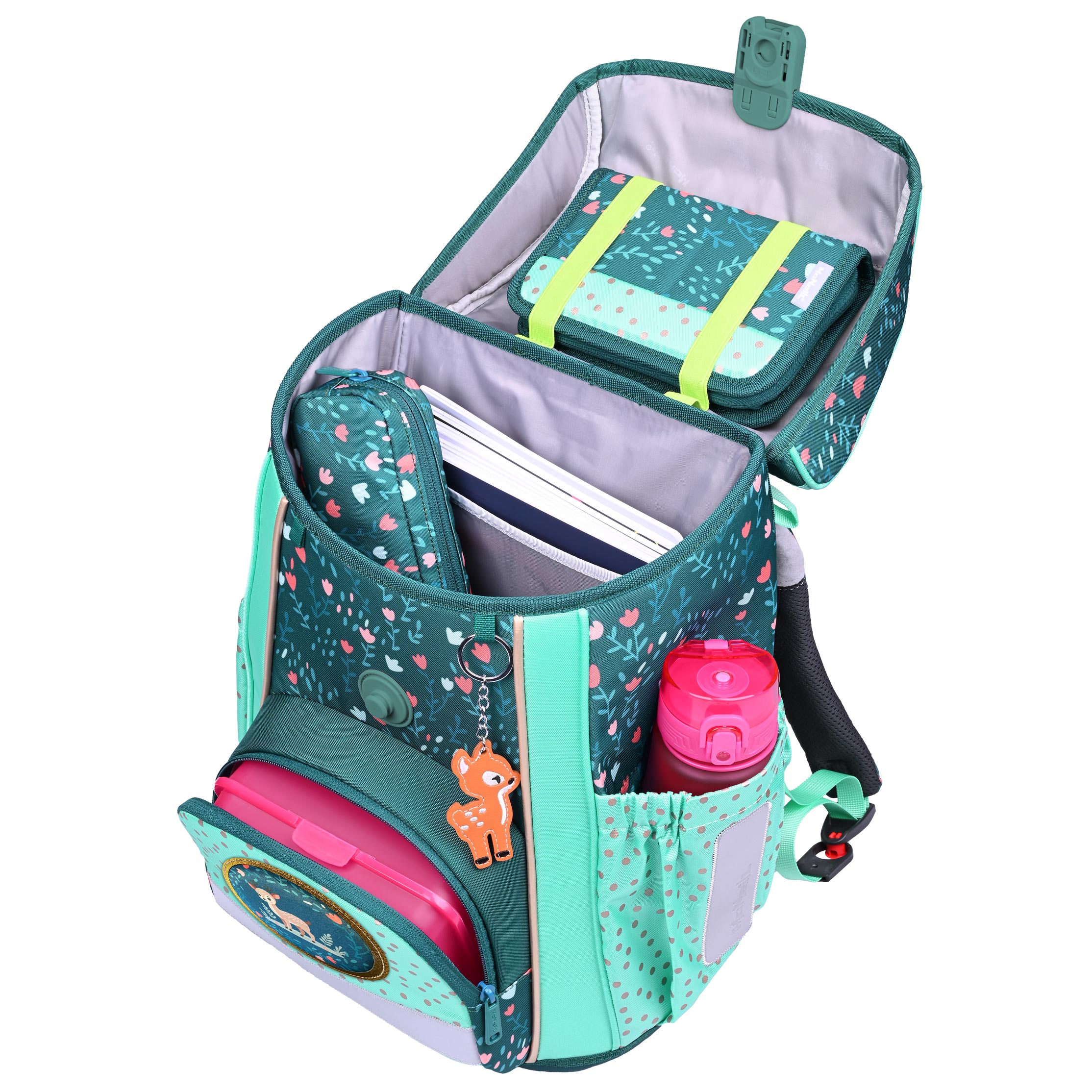 McNeill Bravo Deary Schulranzen Mädchen – 9-teiliges Set mit Brotdose, Trinkflasche & zwei McAddys – Bild 6