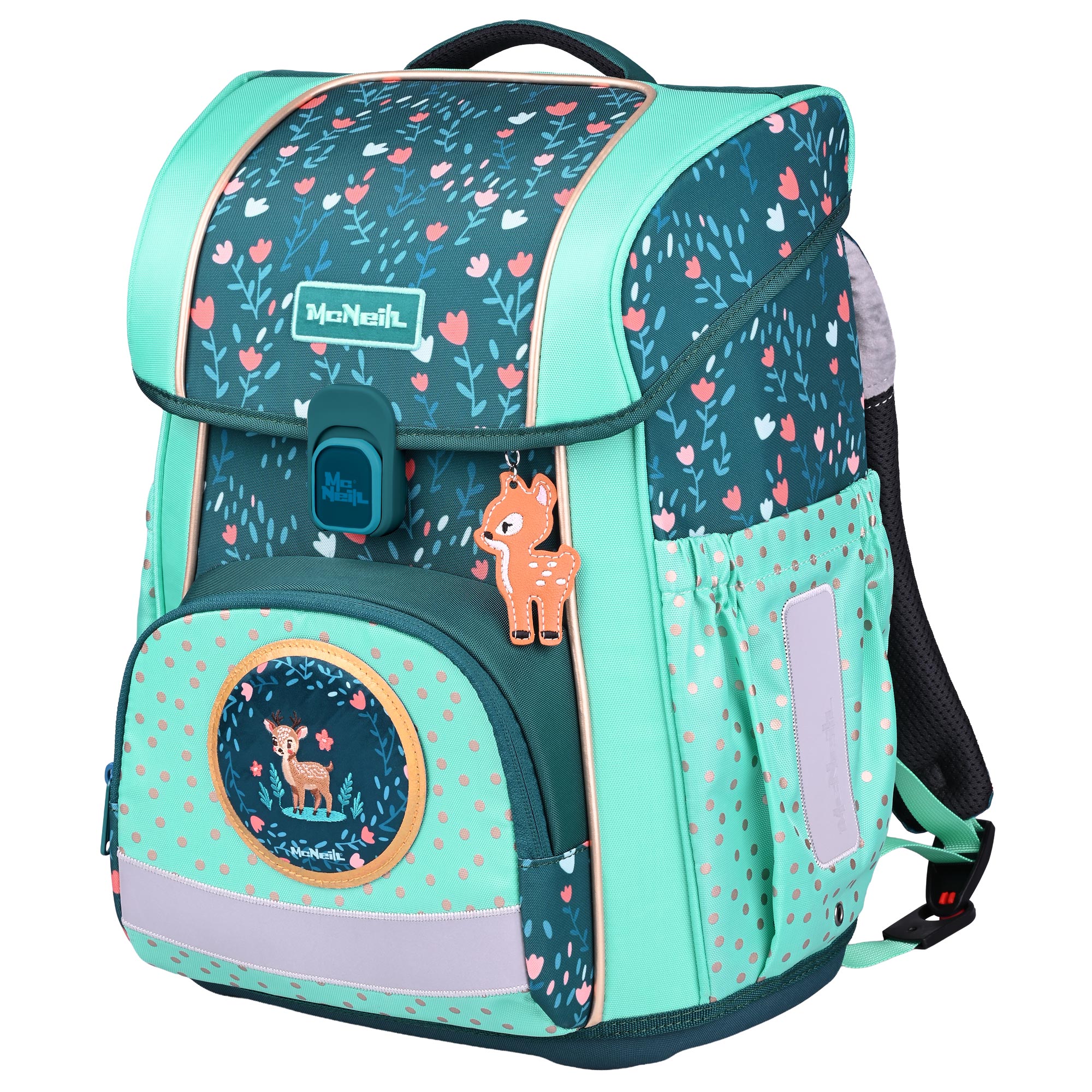 McNeill Bravo Deary Schulranzen Mädchen – 9-teiliges Set mit Brotdose, Trinkflasche & zwei McAddys – Bild 3