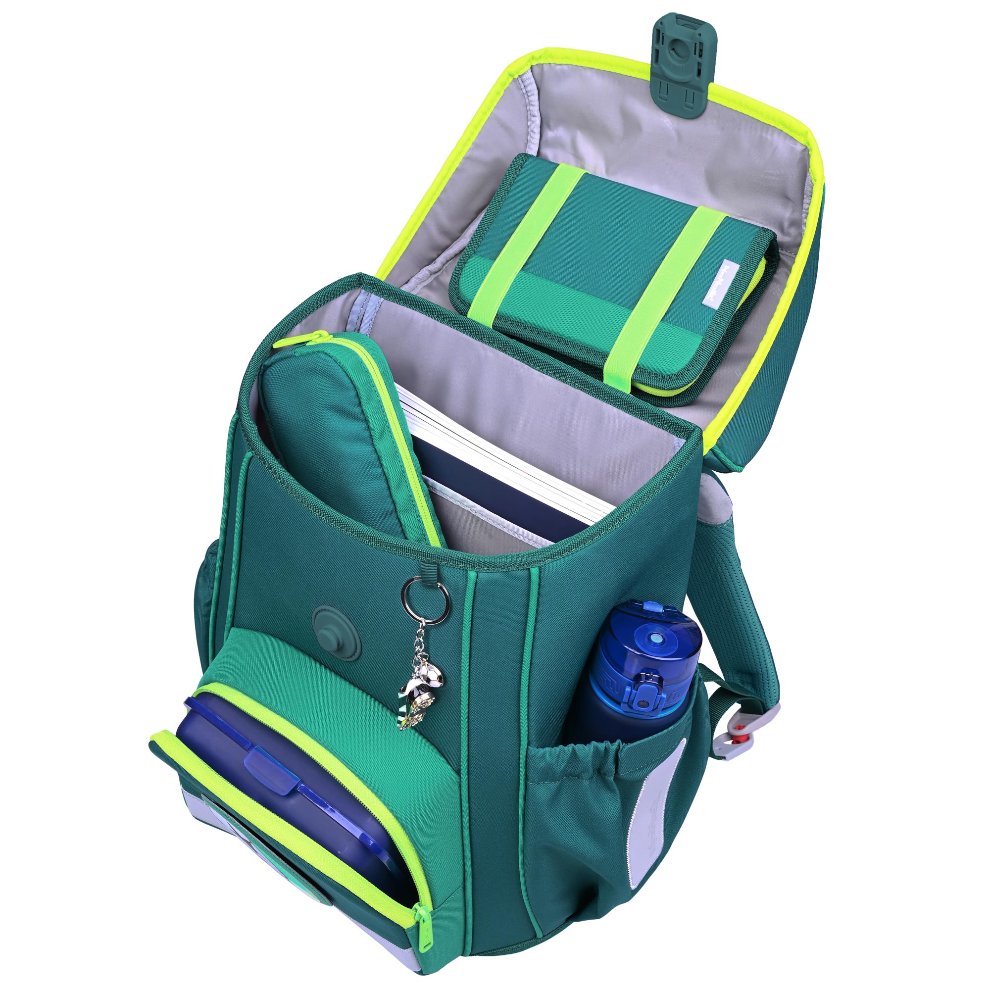 McNeill Bravo Petrol Schulranzen Jungen – 9-teiliges Set mit Brotdose, Trinkflasche & zwei McAddys – Bild 6