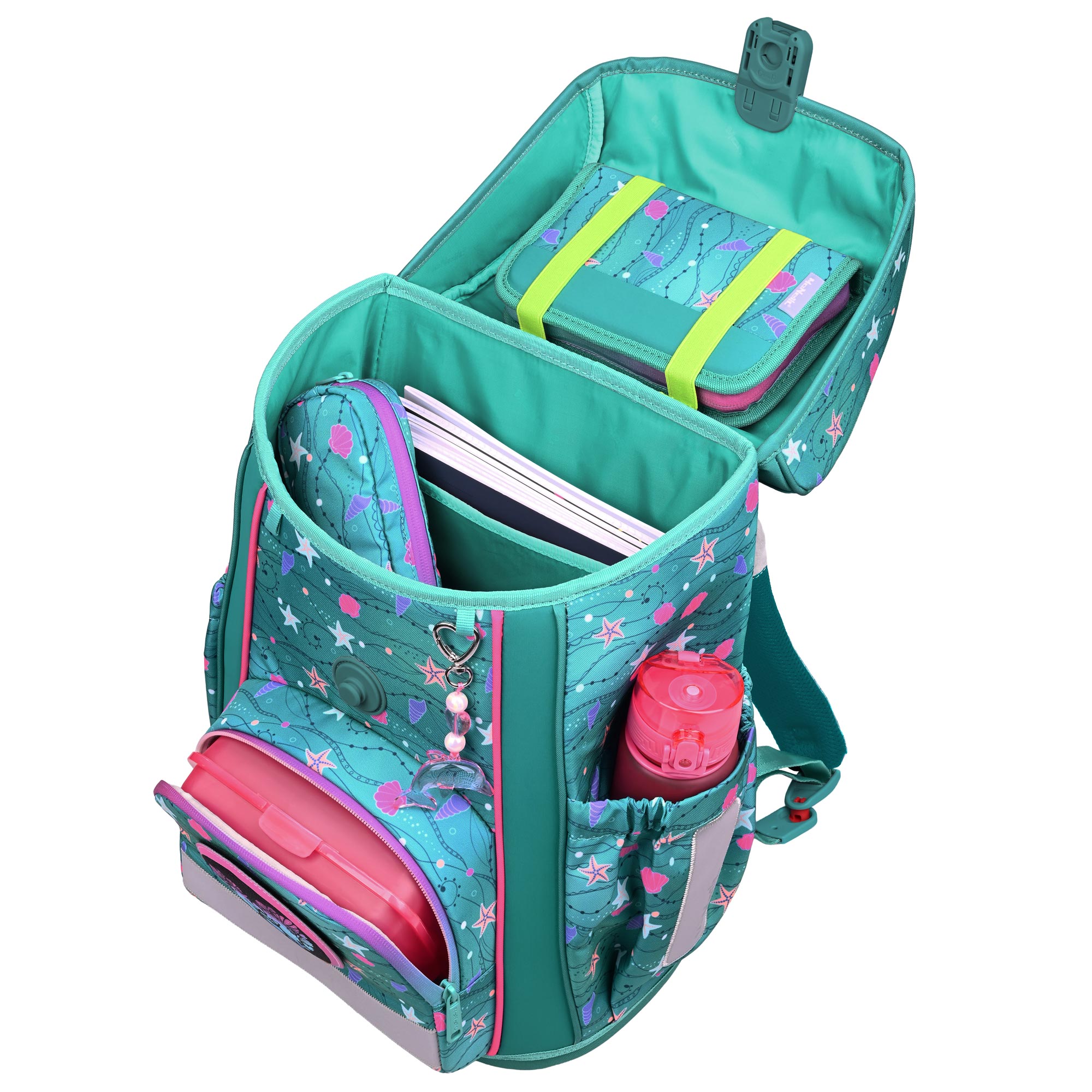 McNeill Bravo Seafisch Schulranzen Mädchen – 9-teiliges Set mit Brotdose, Trinkflasche & zwei McAddys – Bild 6