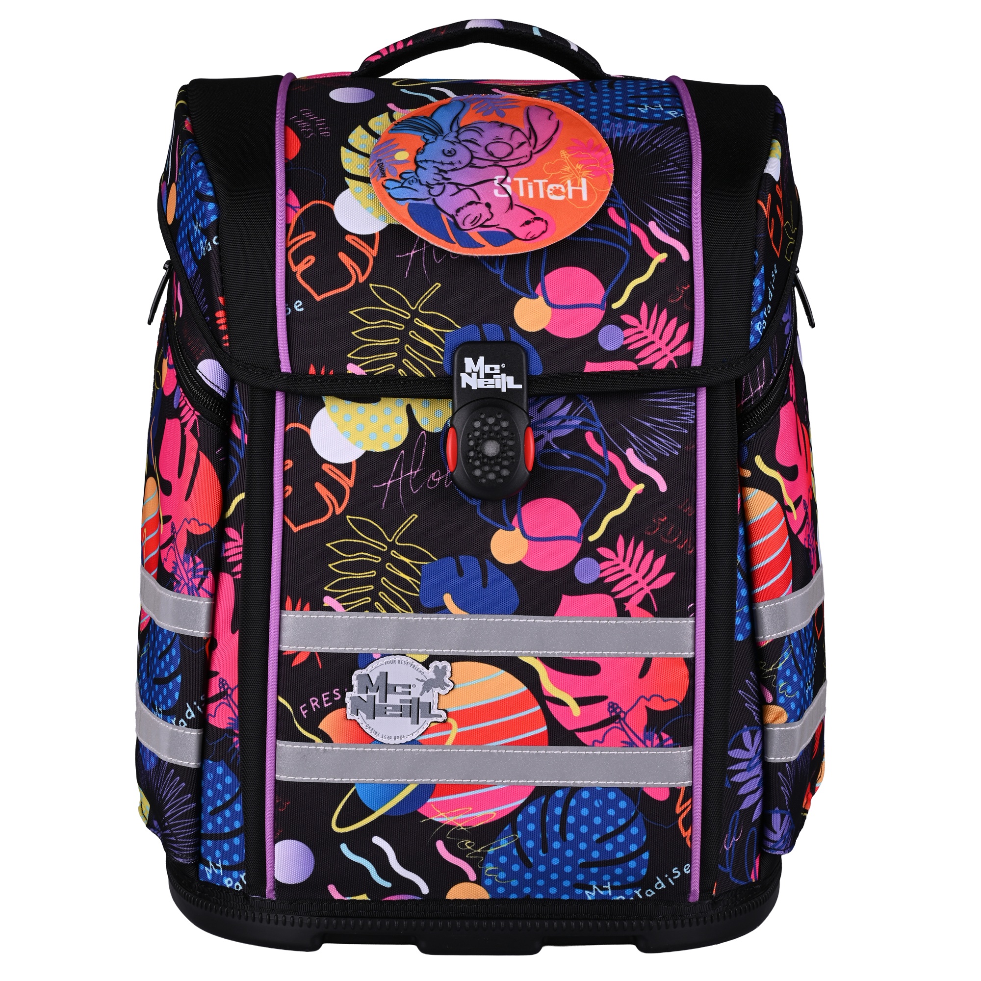 McNeill Schulranzen-Set ERGO PERFECTO, 5tlg. STITCH BLACK -Kollektion 2026-