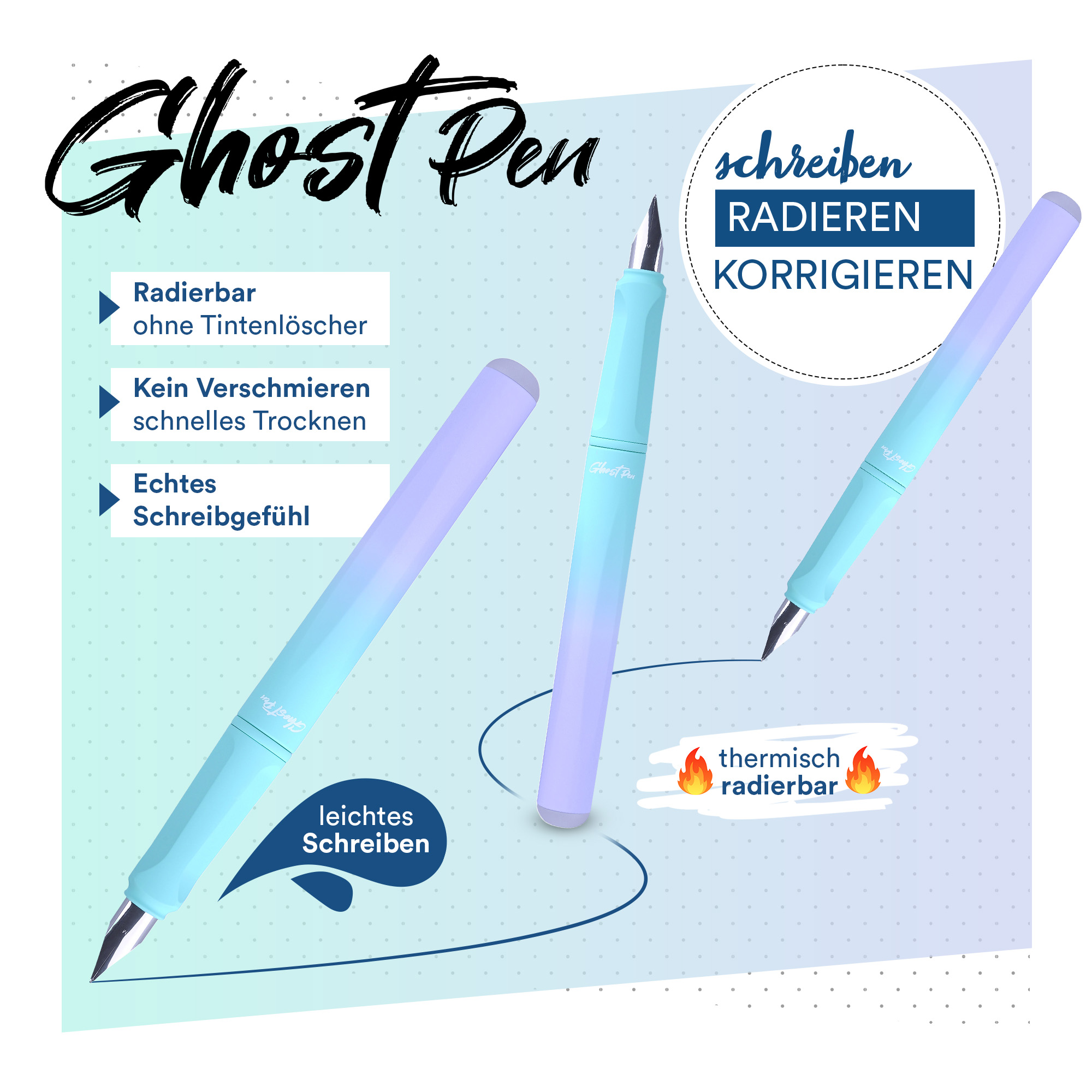 McNeill - Ghost Pen radierbarer Füller Gradient blue berry – Bild 2